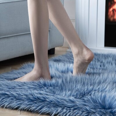 Faux Fur Rug Soft Faux Peacock Fluffy Rugs Luxurious Carpet Rugs Area Rug For Bedroom, Living Room Carpet - Image 0