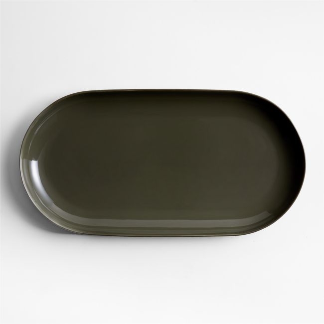 Hudson Burnt Green Stoneware Platter - Image 0