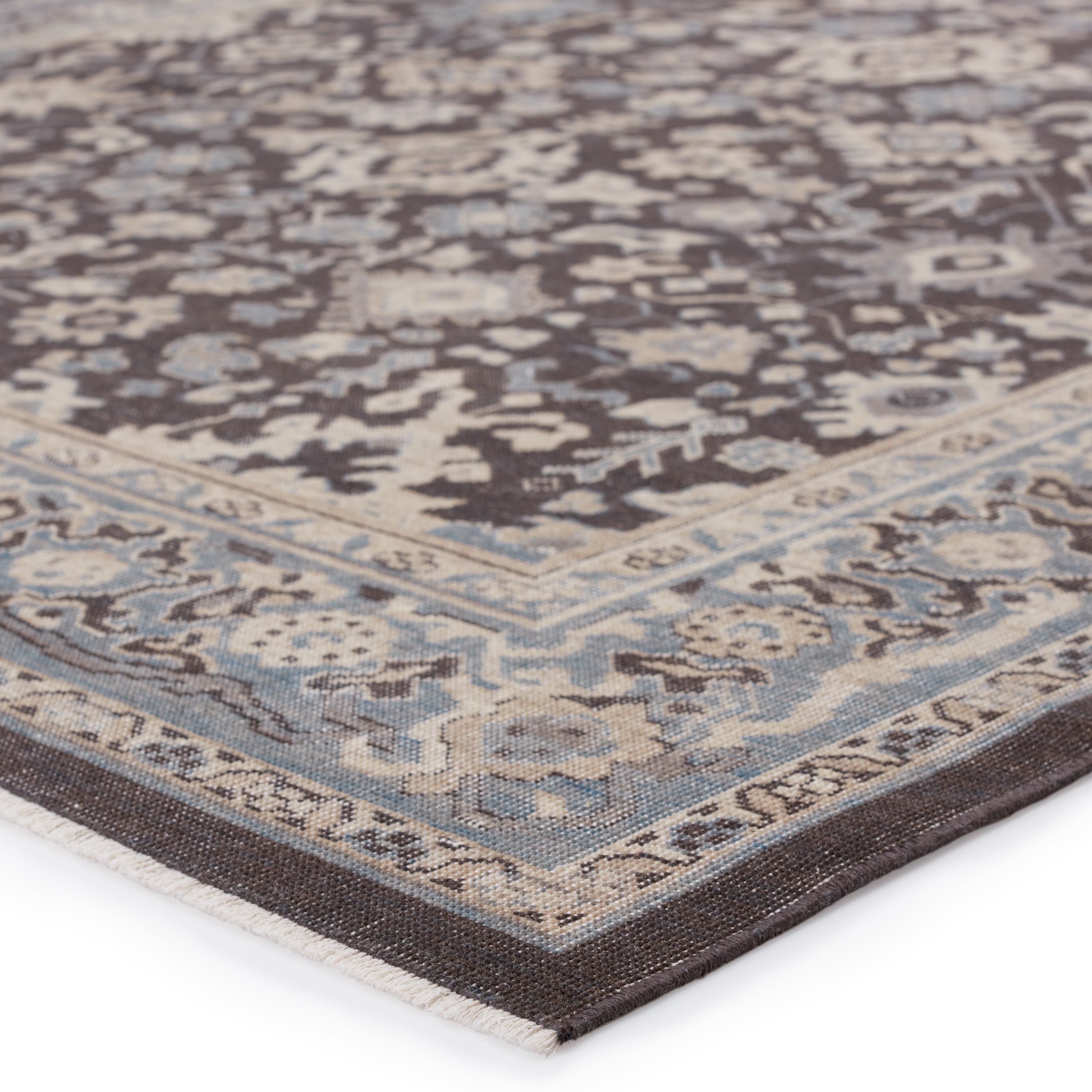 Elynor Oriental Dark Gray/ Beige Area Rug (6'5"X9'9") - Image 1