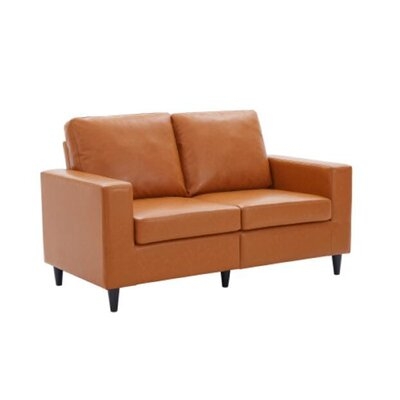 Morden Style Pu Leather Couch Furniture Upholstered  Loveseat  Brown - Image 0