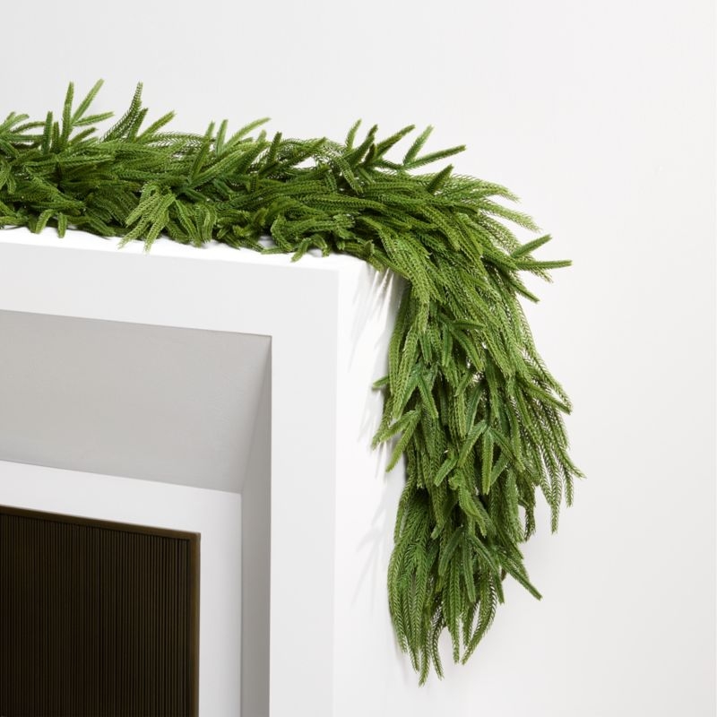 Faux Pre-Lit Norfolk Pine Garland 6' - Image 1