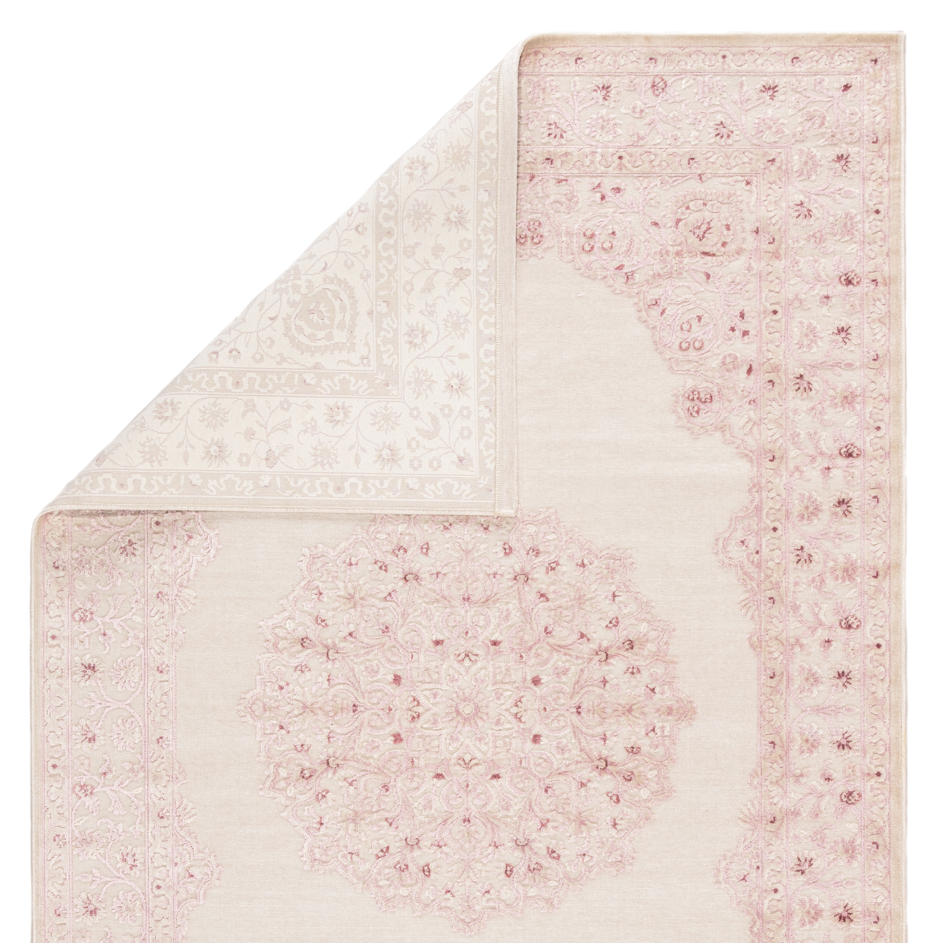 Malo Medallion Pink/ White Area Rug (7'6" X 9'6") - Image 2