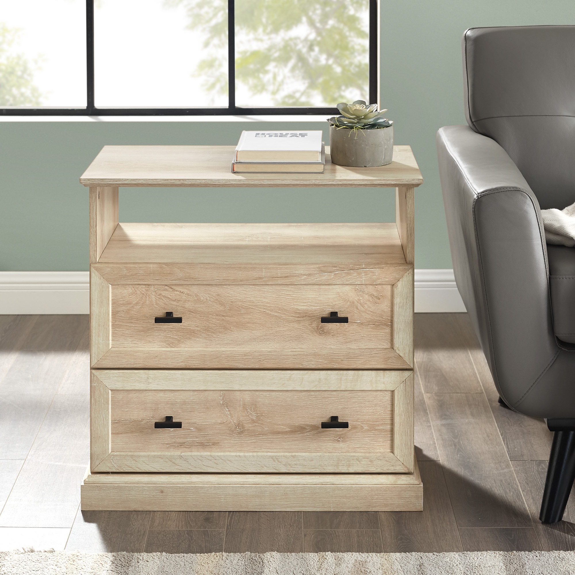 Classic 2 Drawer Nightstand - White Oak - Image 5
