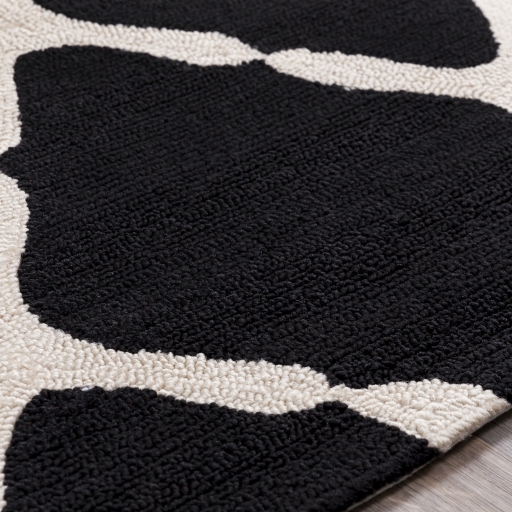 Rain Black Outdoor 2'6" x 8' Handmade Rug - Image 2