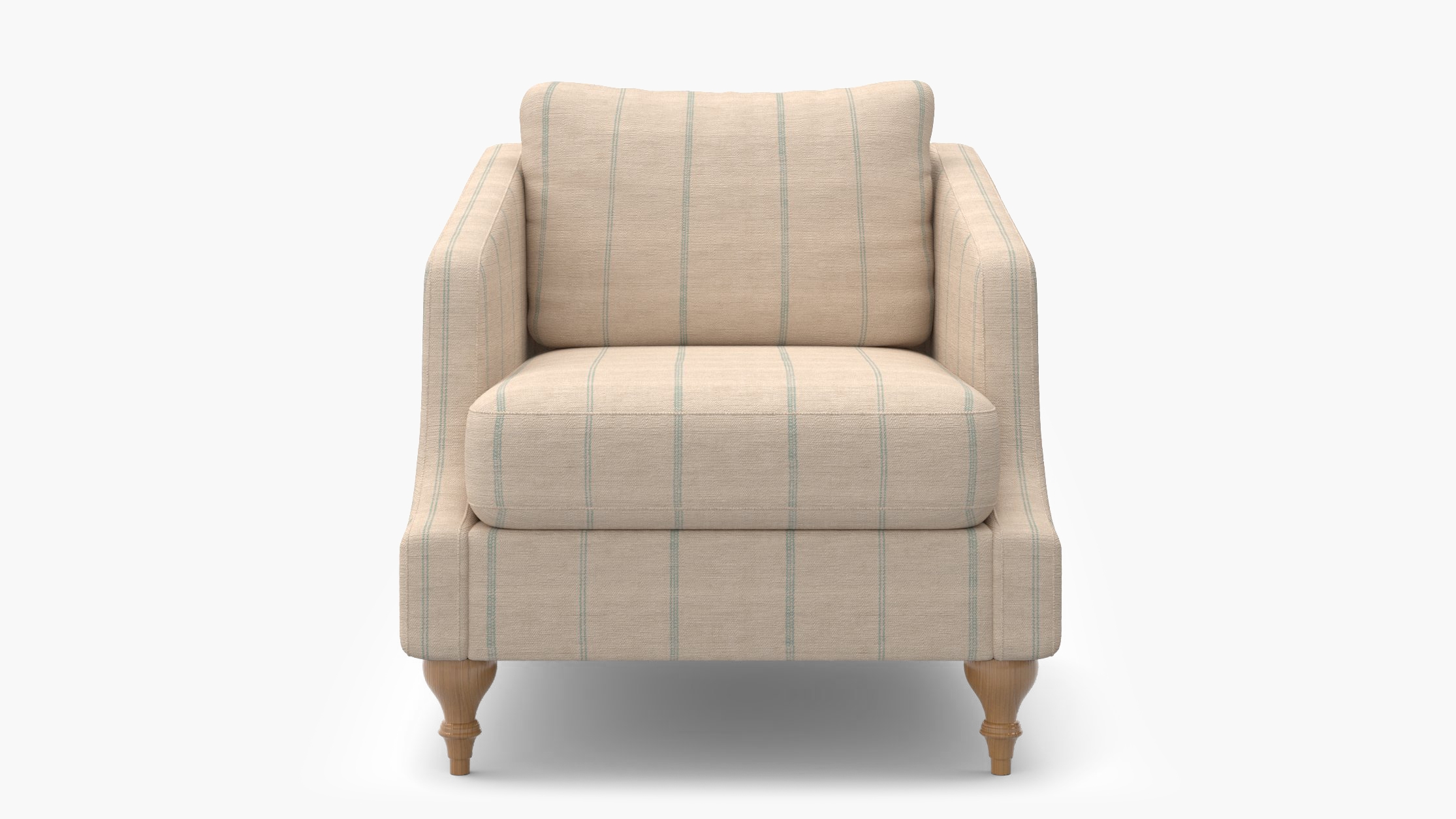 Slope Arm Chair, Sky Felix, Natural Turned Wood Leg - Image 0