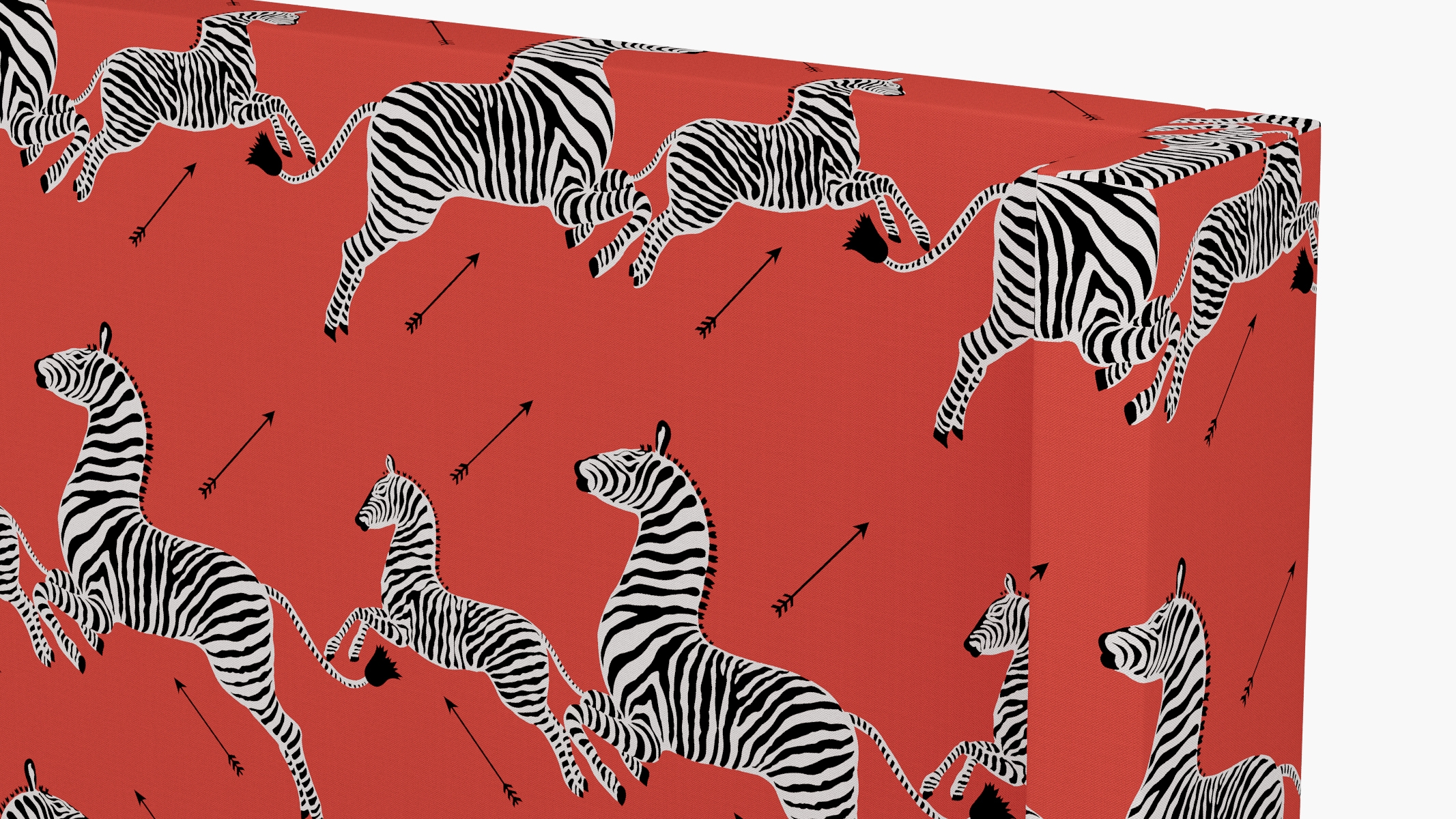 Modern Wingback Headboard, Coral Zebra, Queen - Image 2