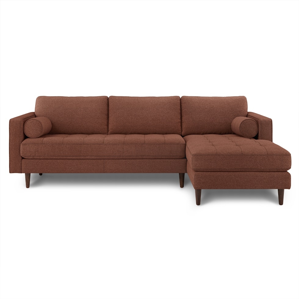 Sven 100" Tufted Right Sectional - Ratine Oxide - Image 0