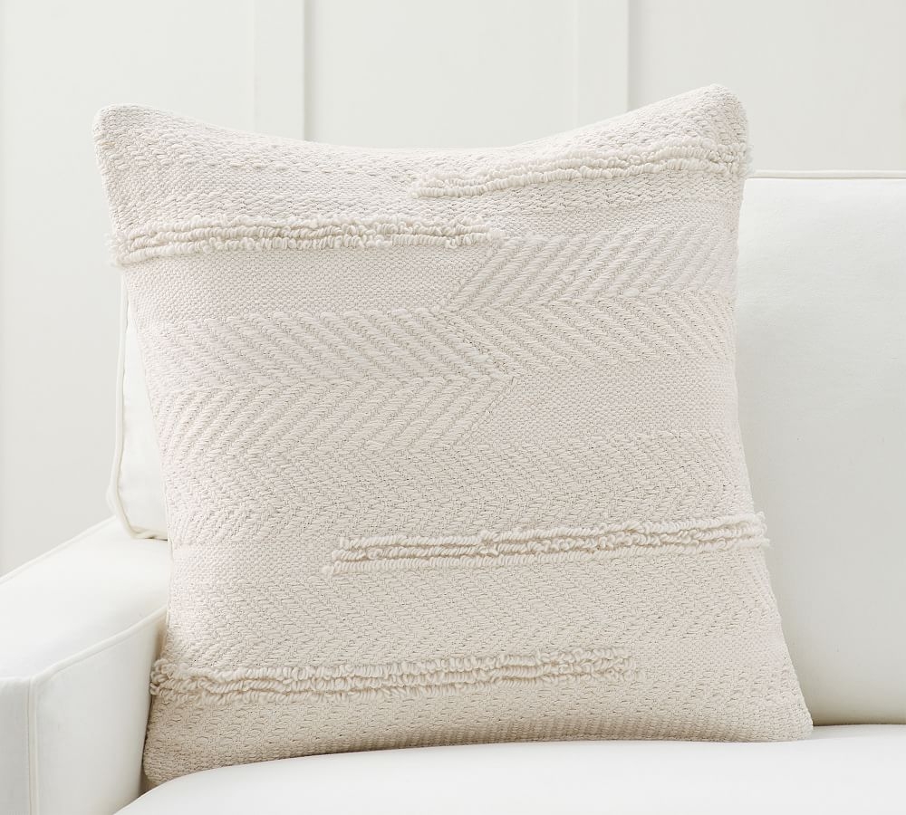 Lyla Textured Pillow Cover, 24", Ivory - Image 0