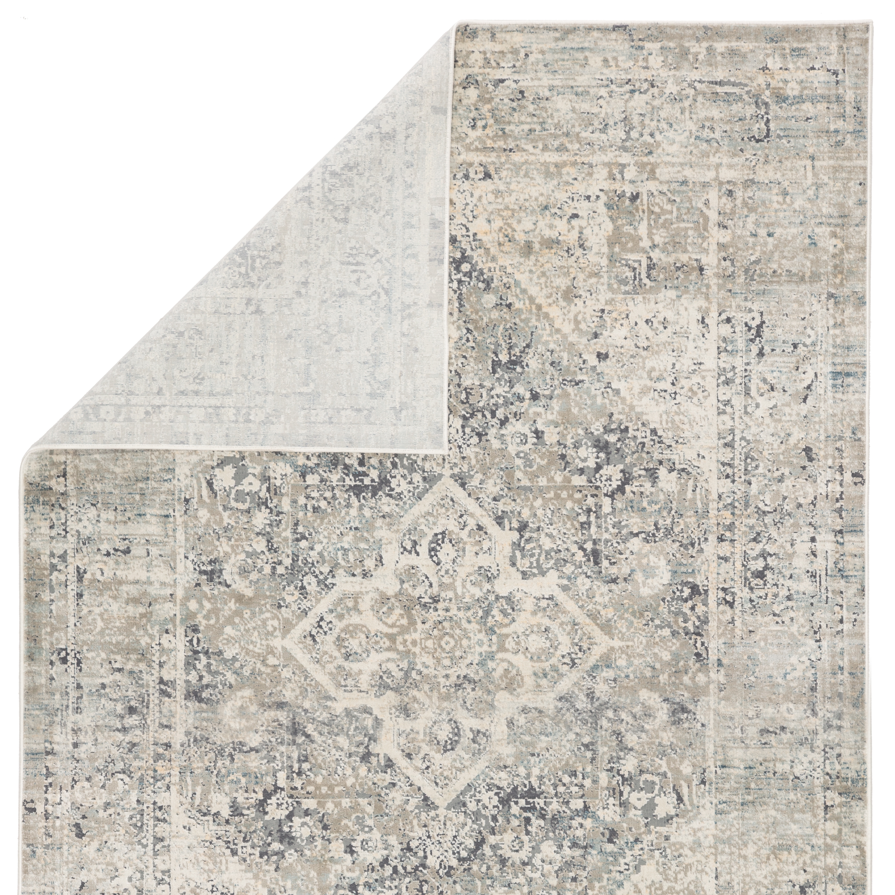 Kiev Medallion Gray/ Ivory Runner Rug (2'8"X8') - Image 2