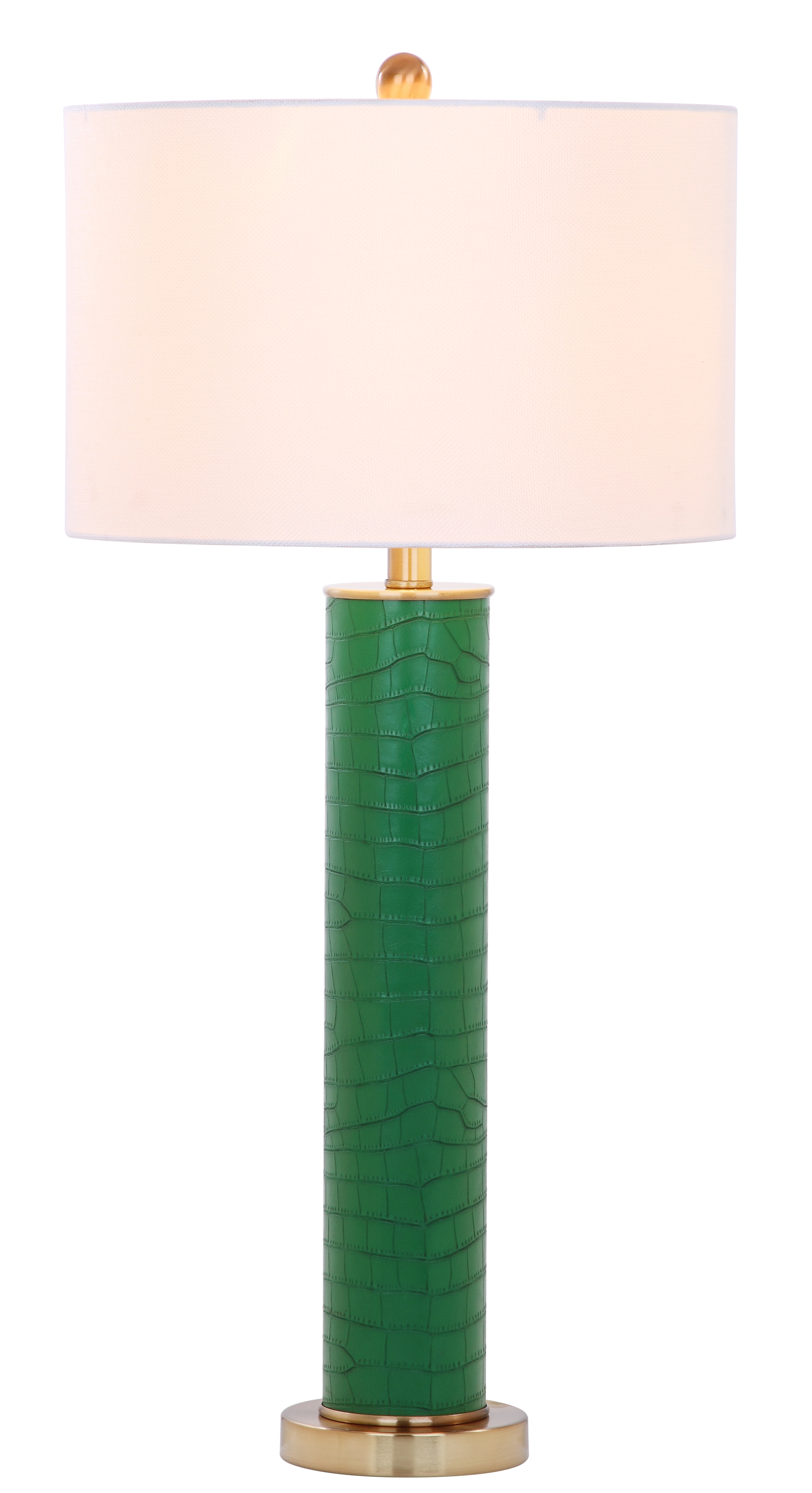 Ollie 31.5-Inch H Faux Alligator Table Lamp - Dark Green - Arlo Home - Image 2