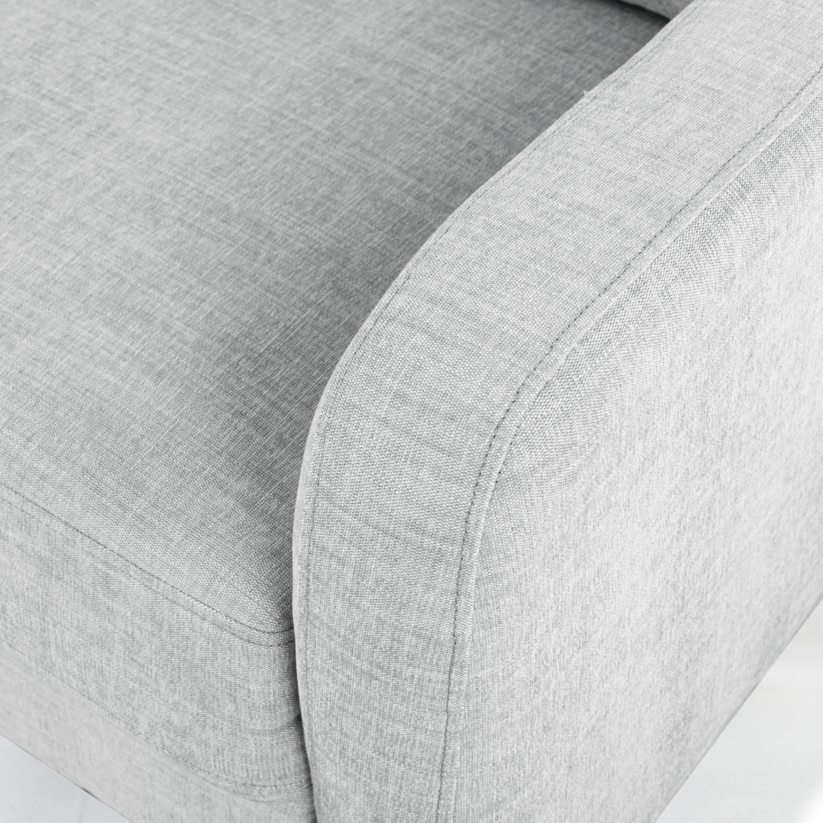 Nathaniel Tufted 3 Seater Sofa - Light Grey - Image 3