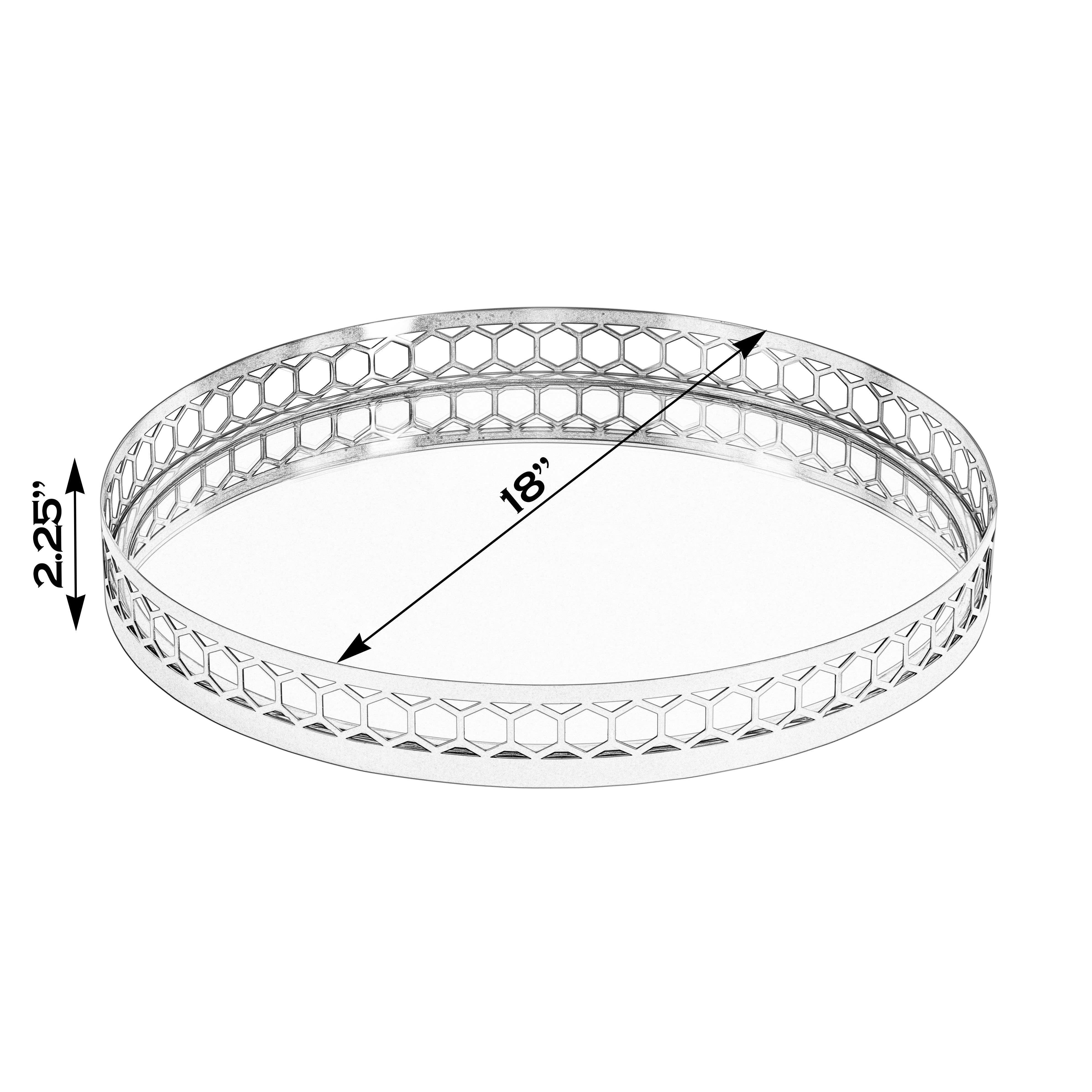 Geneva Polished Gold Serving Tray - Image 2