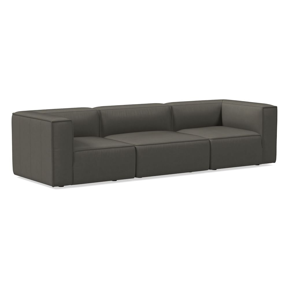 Remi 108" Modular Sofa, Vegan Leather, Cinder - Image 0