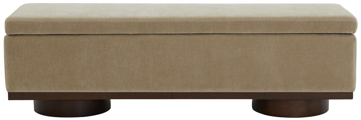 Vianna Boucle Bench - Light Brown / Walnut - Image 0