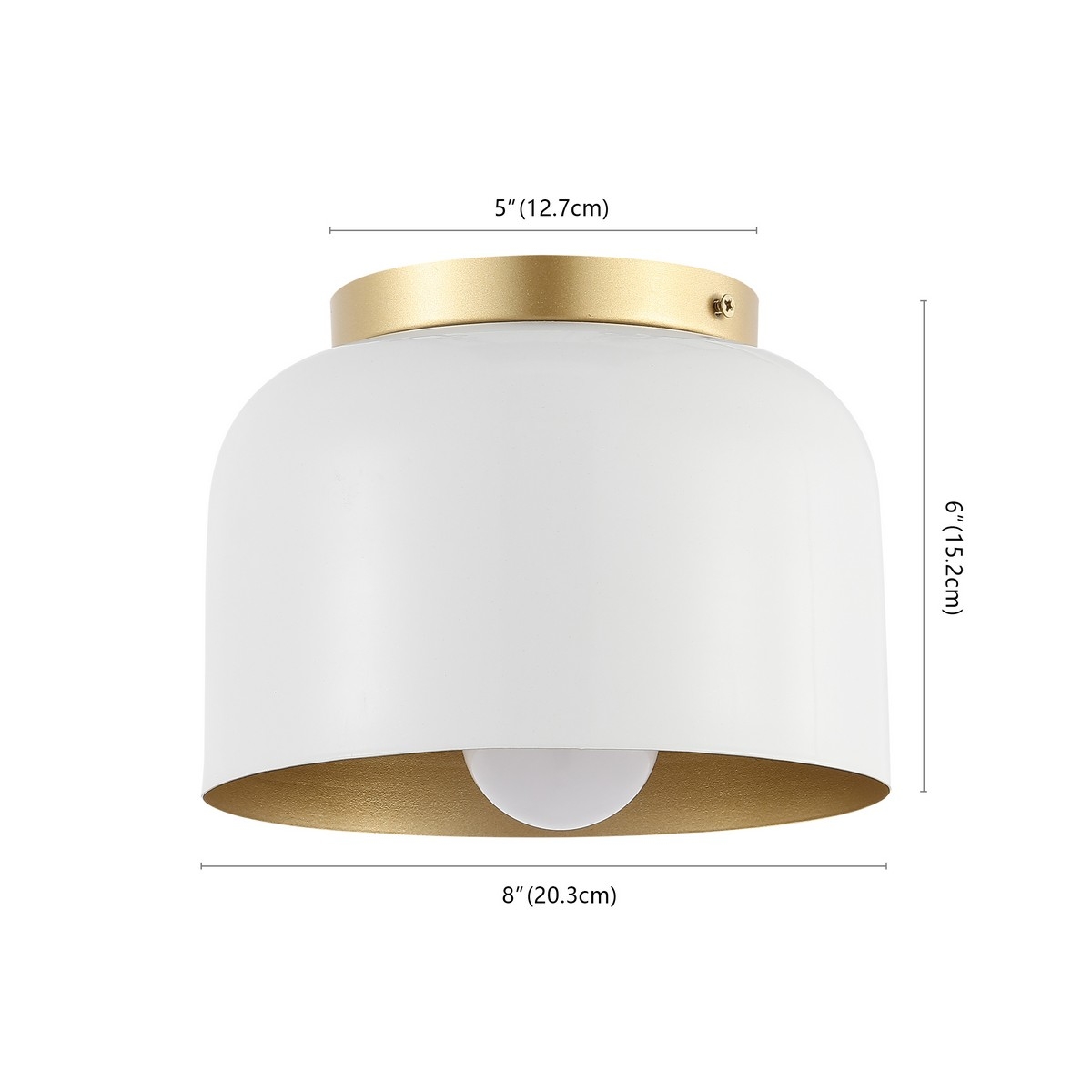 Peale 8" Flush Mount - White/Gold - Image 3