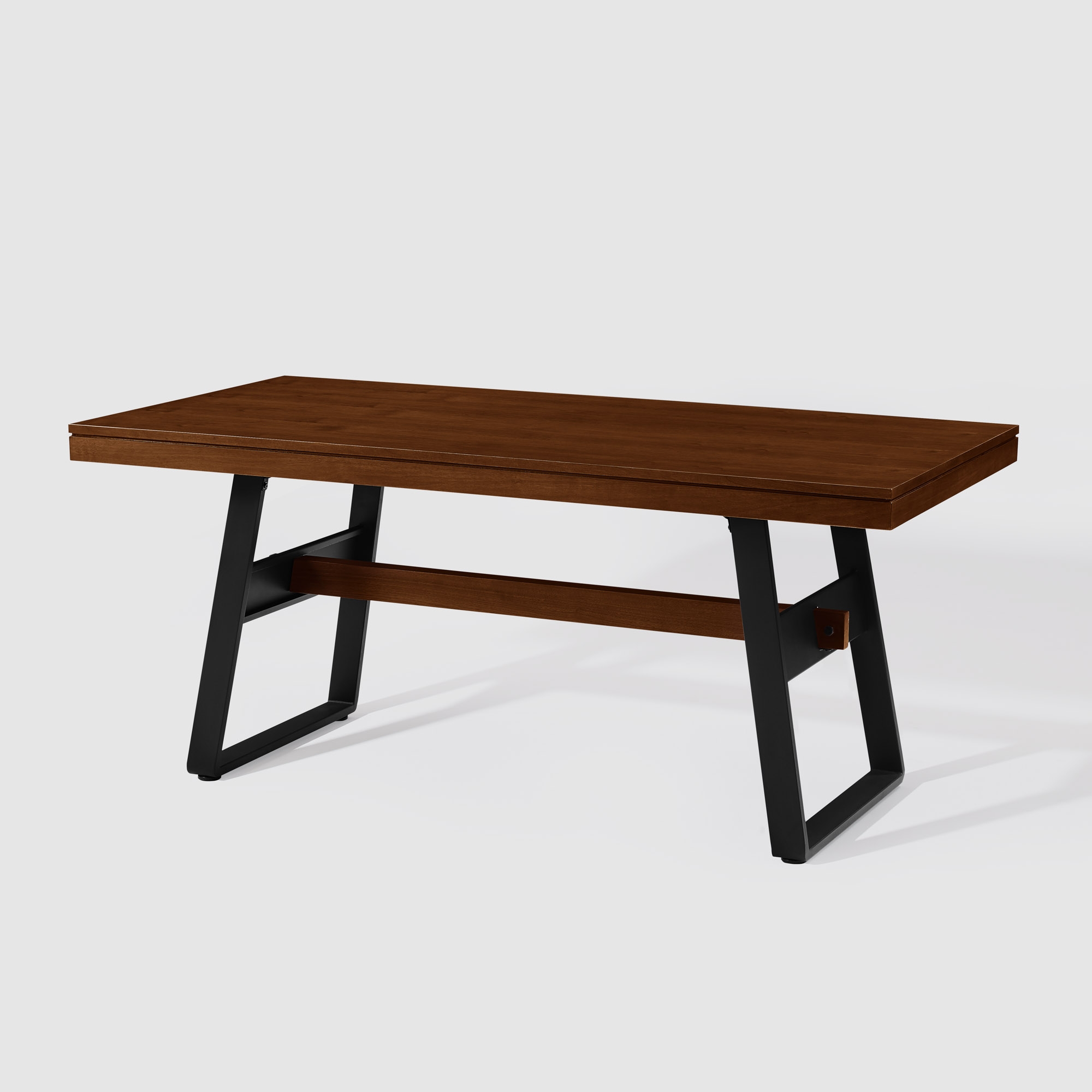69" Modern Industrial Dining Table - Dark Walnut - Image 2