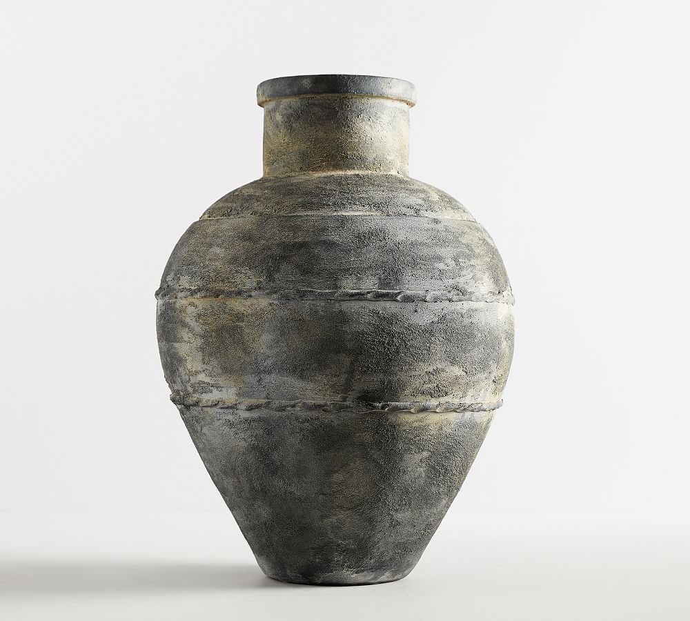 Artisan Handcrafted Terracotta Vase, Xl, Black - Image 0