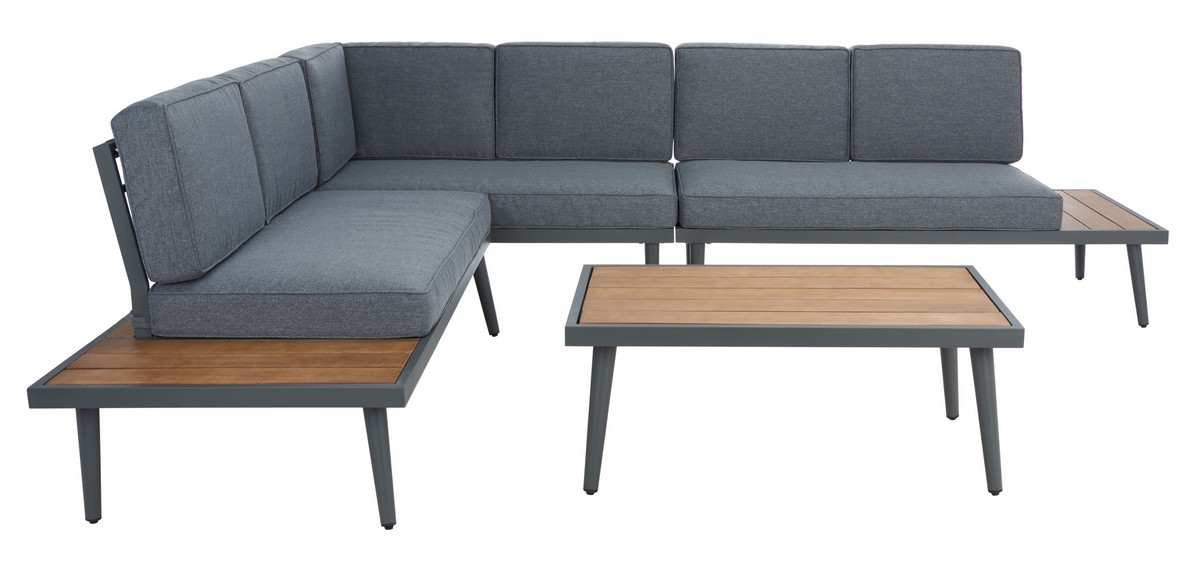 Guthrie Corner Living Set - Natural/Grey - Safavieh - Image 0
