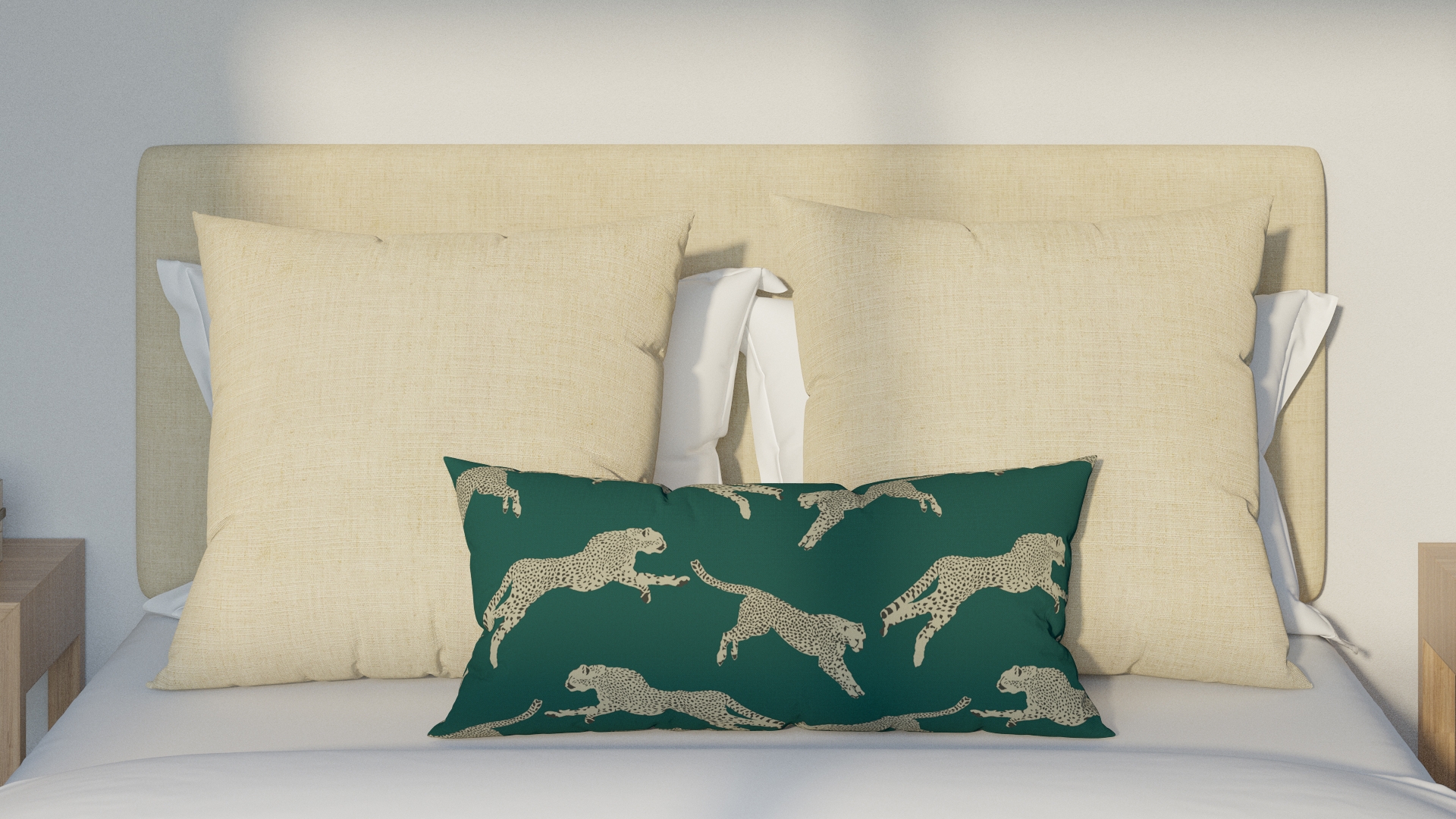 Throw Pillow 14" x 30", Polo Green Cheetah, 14" x 30" - Image 2