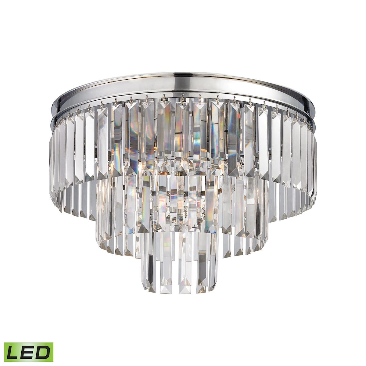 Palacial 19'' Wide 3-Light Semi Flush Mount - Polished Chrome - Image 0