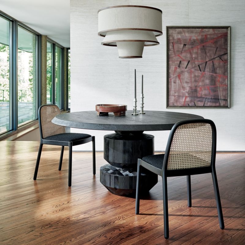 Nadia Black Cane Dining Chair - Image 2