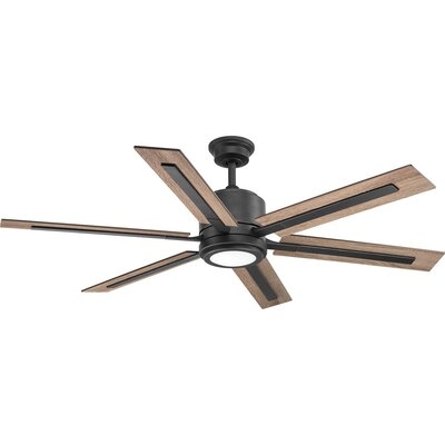60" Lesure 6 Blade LED Ceiling Fan with Remote, Light Kit Included - Image 0