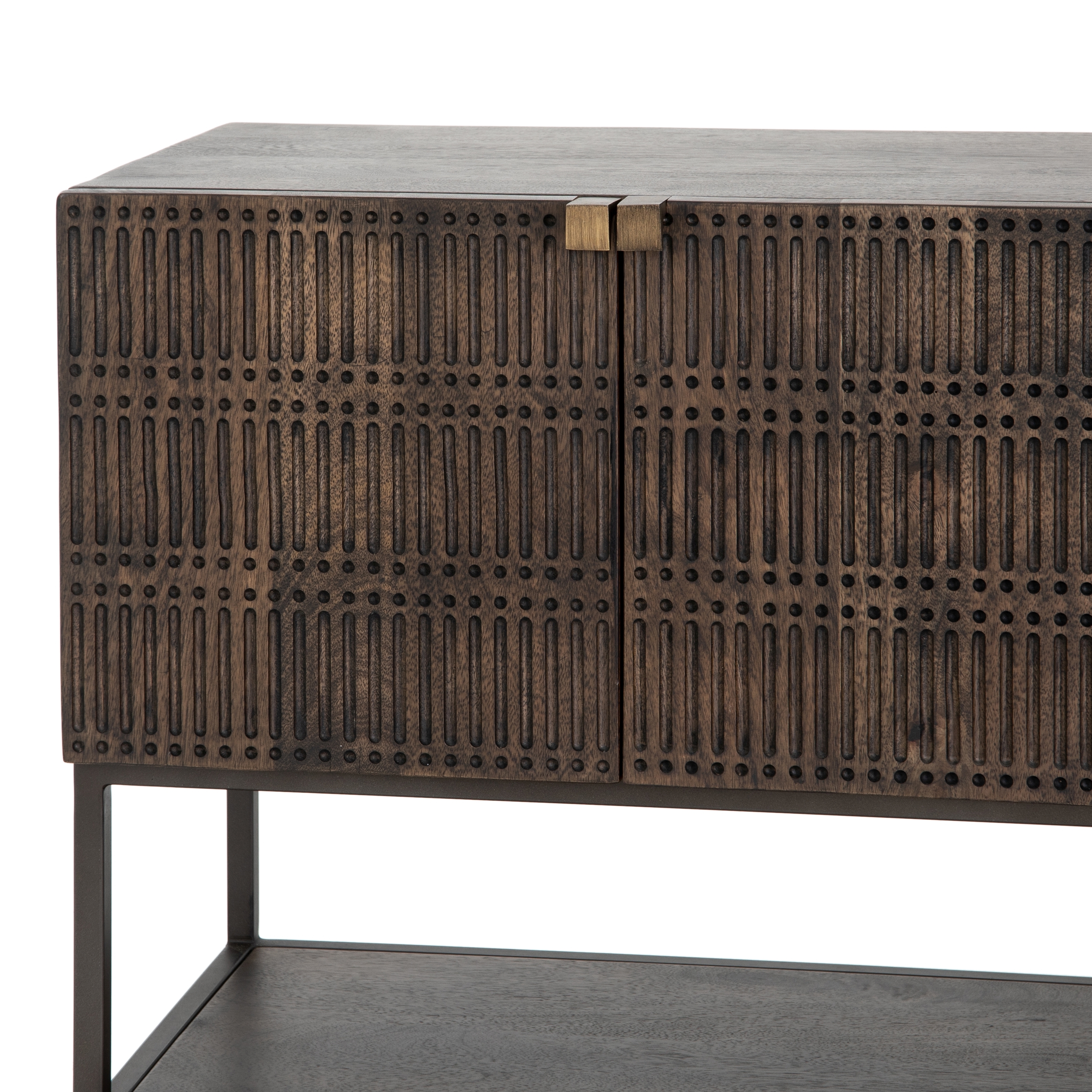 Kelby Small Media Console-Vintage Brown - Image 10