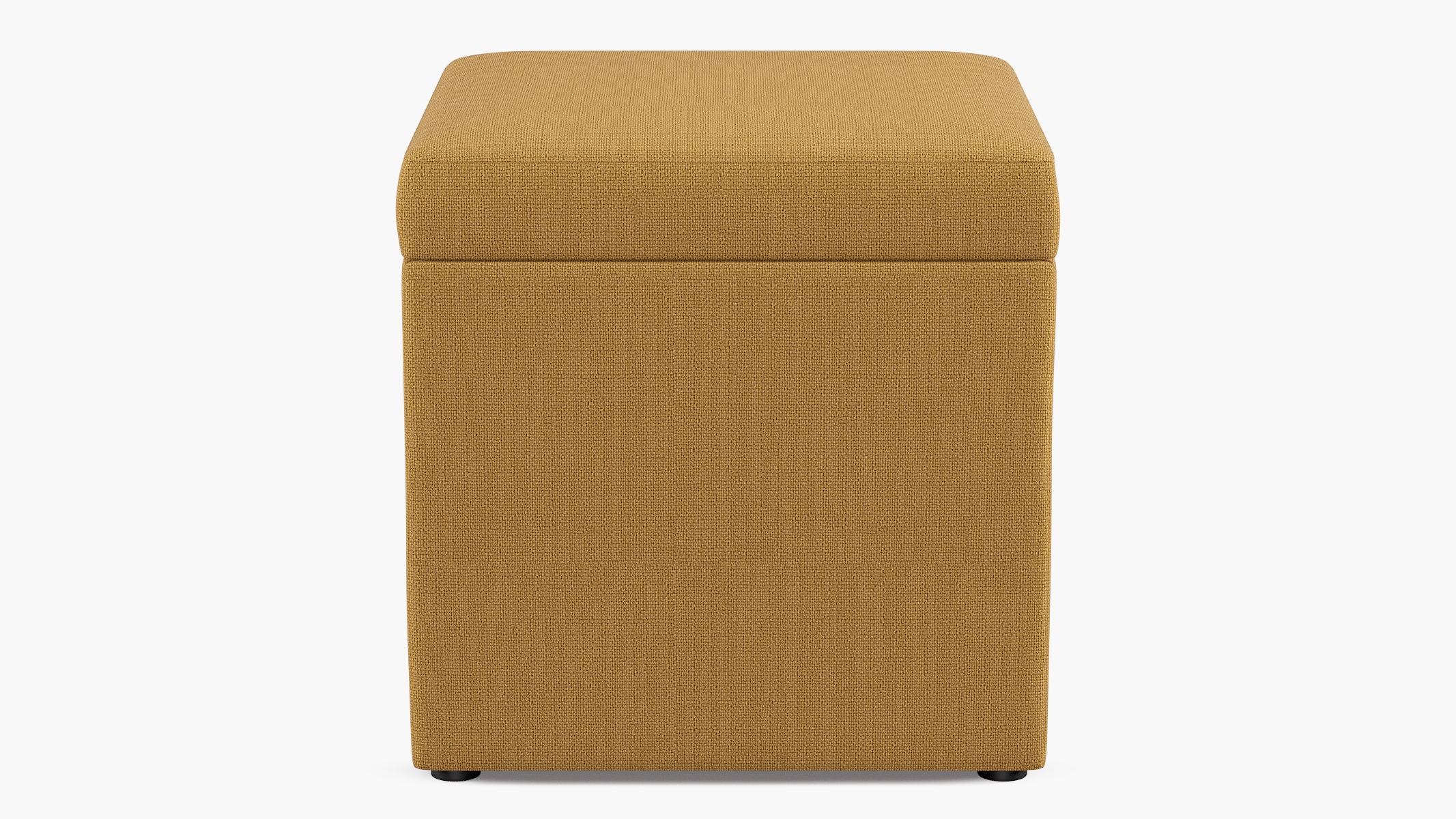 Cube Storage Ottoman | French Yellow Linen - Image 0