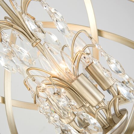 Chally 4 - Light Unique Globe Chandelier with Crystal Accents - Image 3