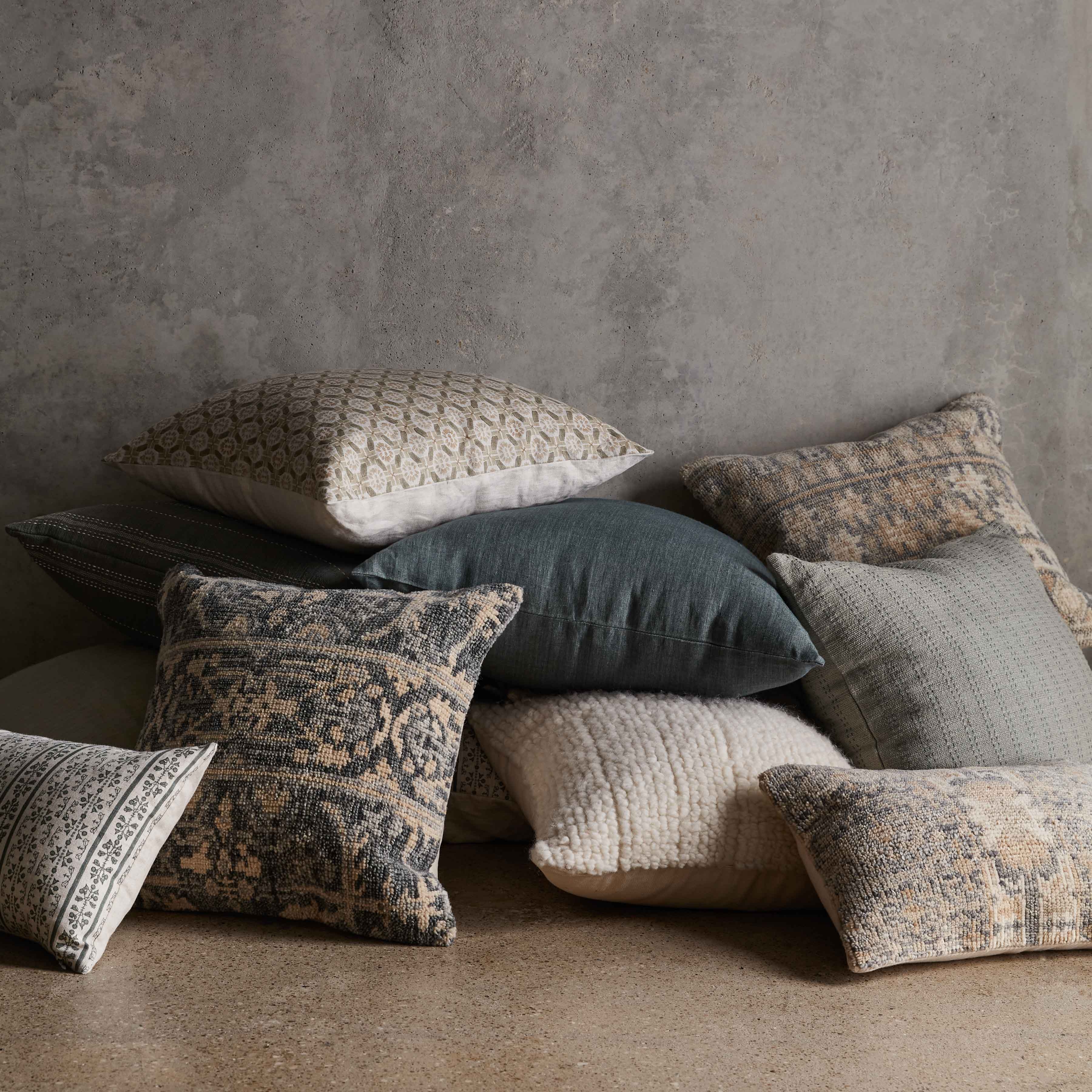 The Citizenry Akira Hand-Knotted Pillow | 20" x 20" | Light Blue - Image 7