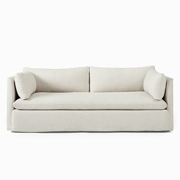 Shelter Slipcover 84" Sofa, Classic Cotton, Opal, Concealed Support - Image 1
