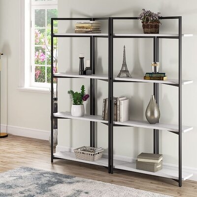 71 Inches Wide 4-Tier Open Bookcases Furniture - Image 0