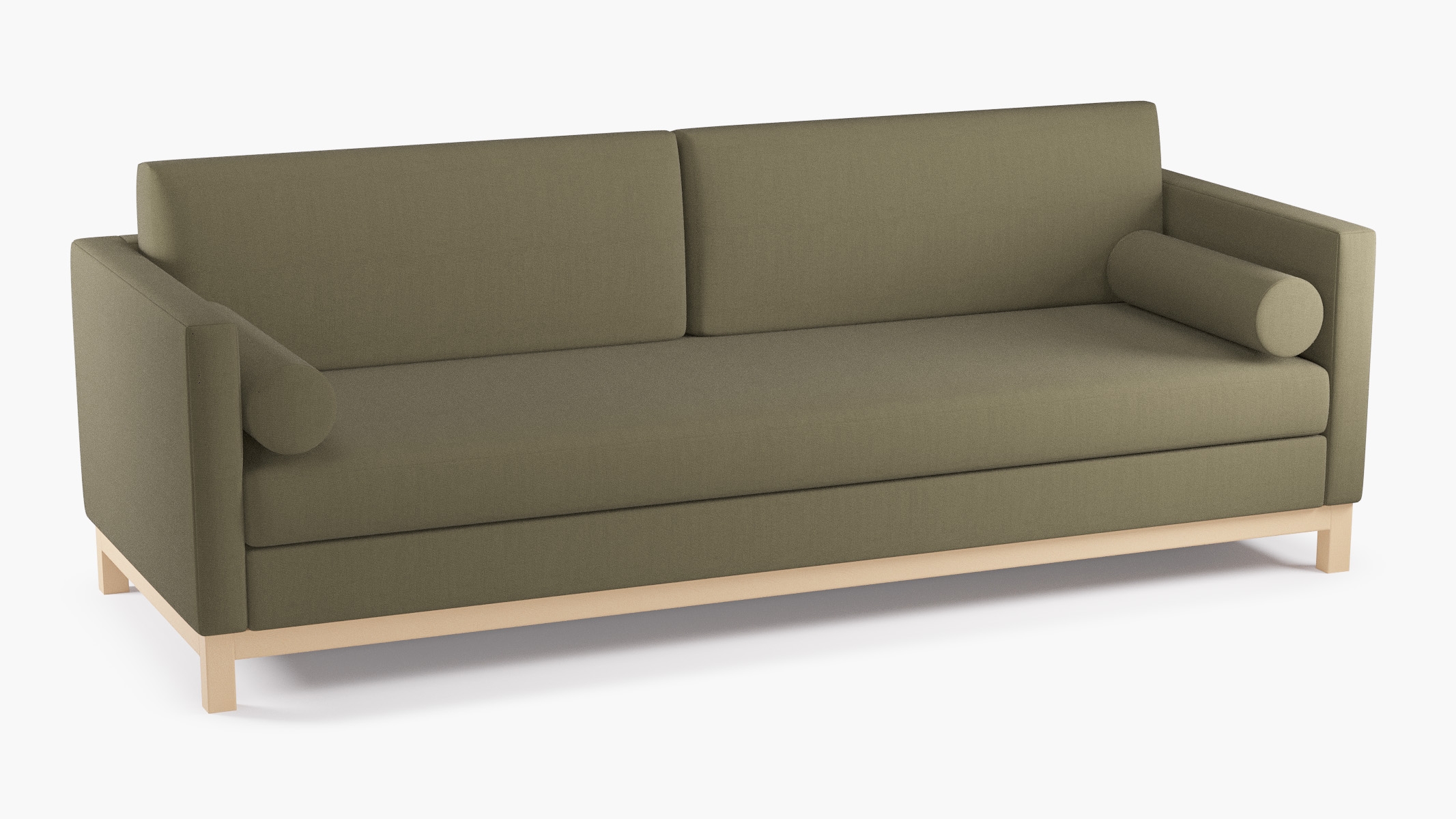 Tailored Tuxedo Sofa, Olive Everyday Linen, Natural - Image 1