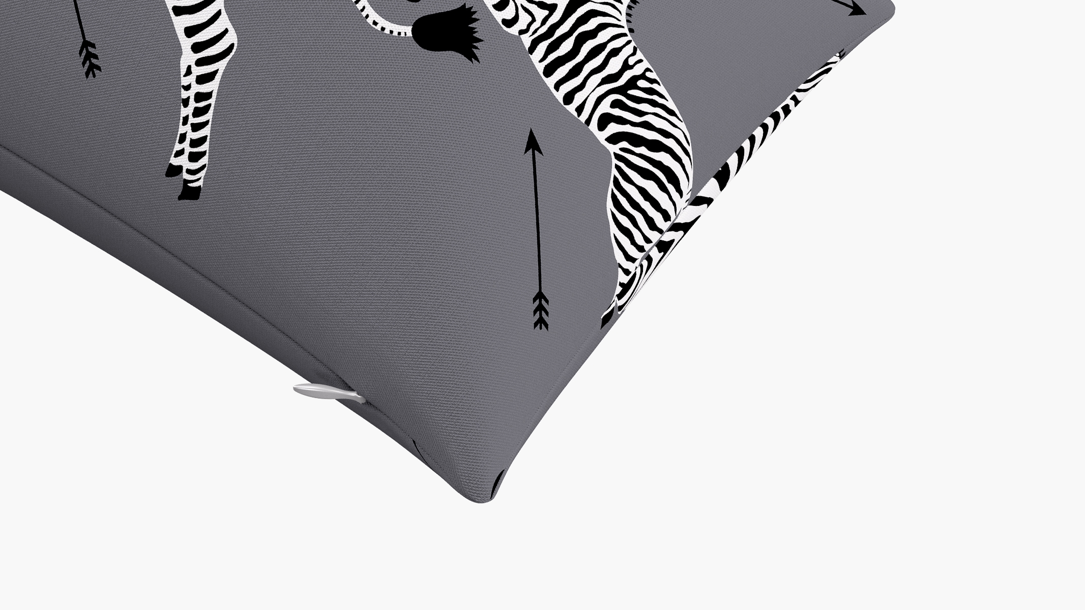 Throw Pillow 14" x 30", Slate Zebra, 14" x 30" - Image 1