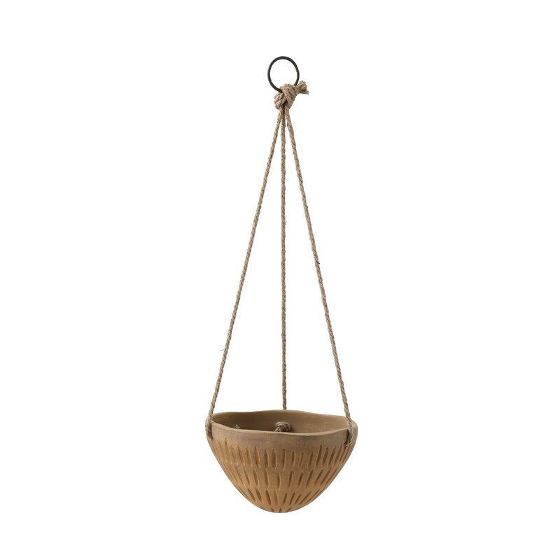 Round Terracotta Hanging Planter Size: 6.25" H x 10" W x 10" D - Image 0