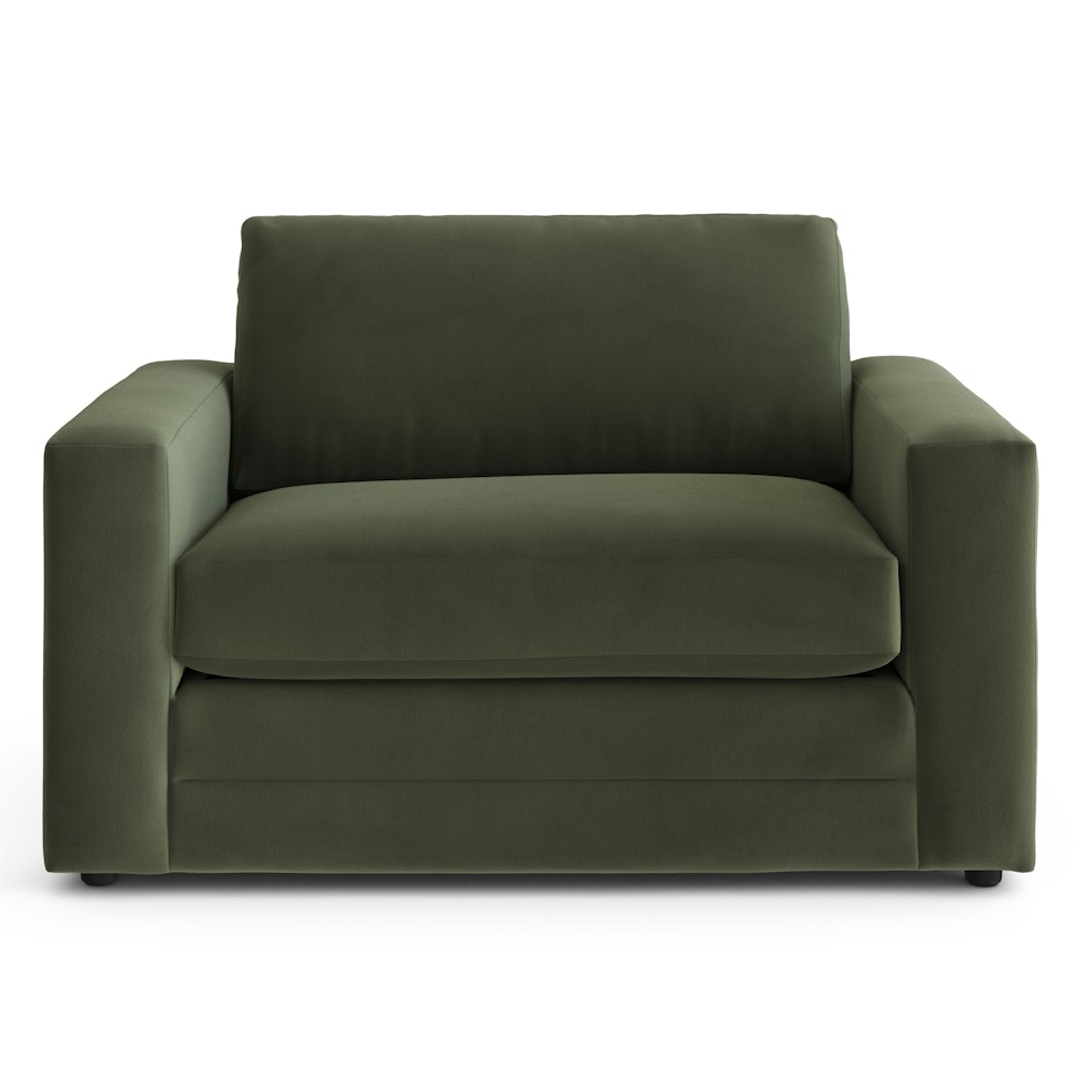 Riley 57.5" Velvet Sleeper Chair - Hale Fir Green - Image 1