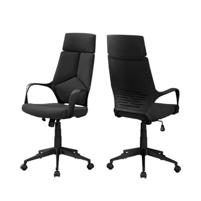 Office Chair With Pedestal Base And Upholstered In A Breathable Black Polyester - Image 0