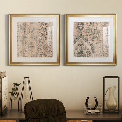 Faded Textile I-Framed Gallery Wrapped Canvas (Set of 2) - Backorder: MAY - Image 1