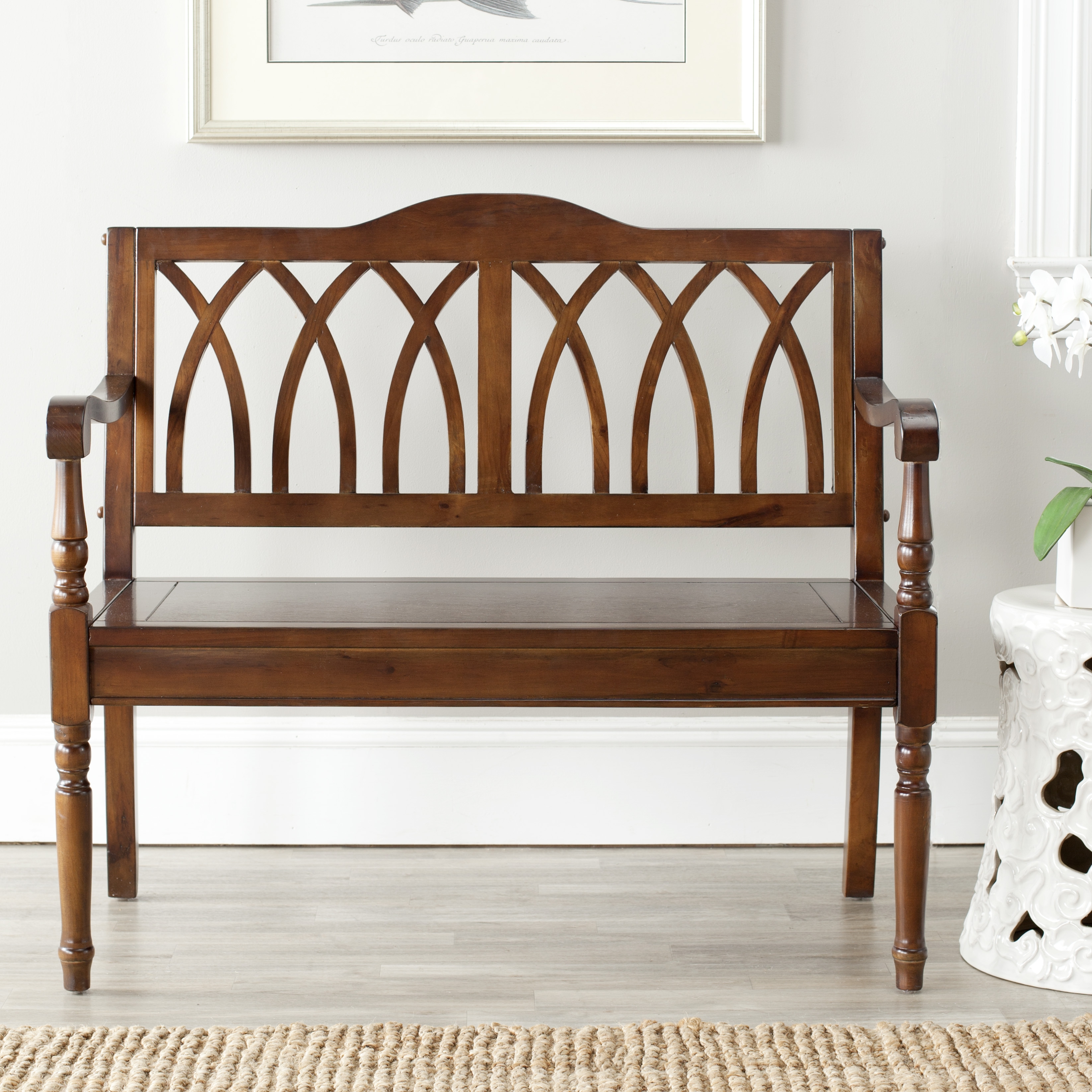 Benjamin Bench - Dark Teak - Safavieh - Image 4
