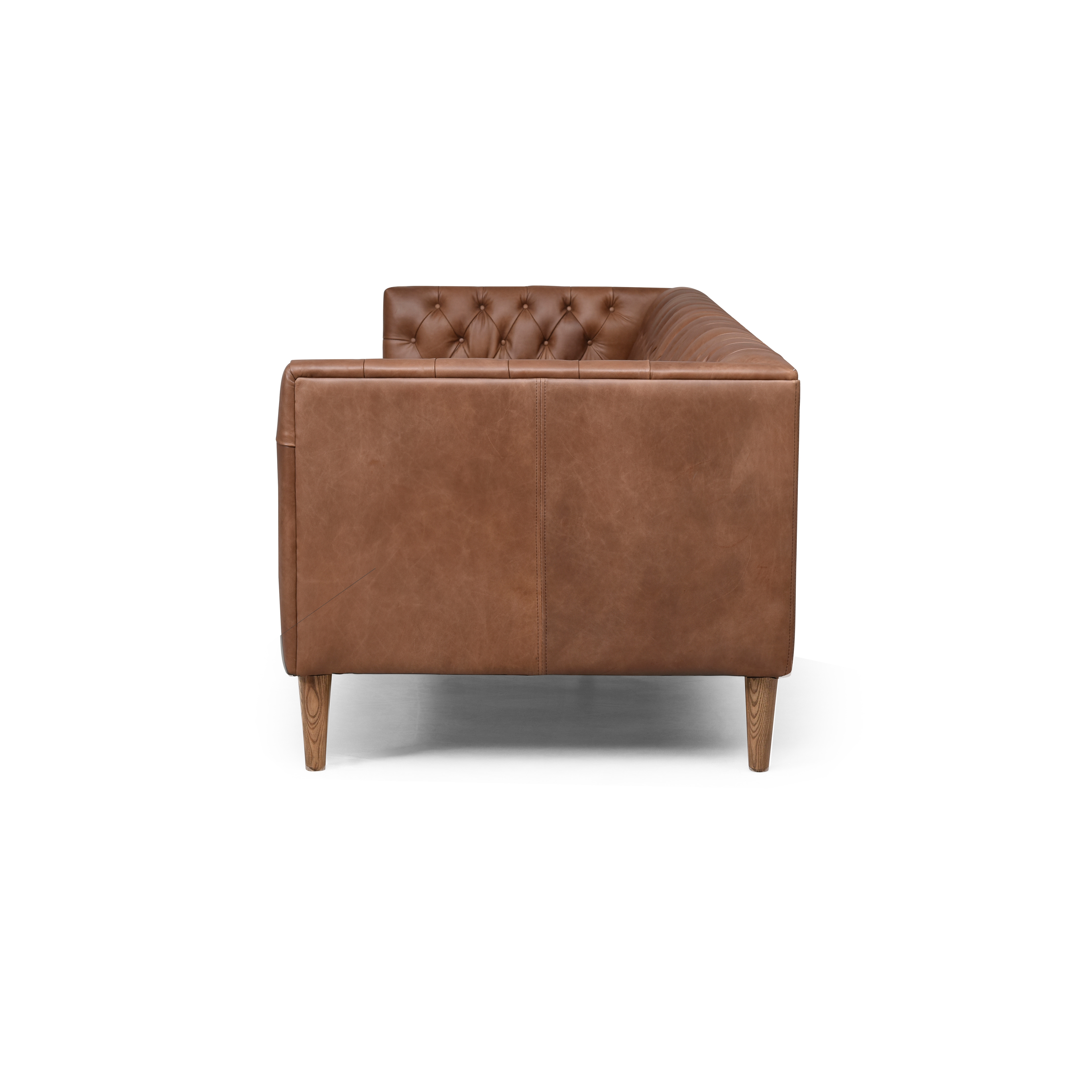 Williams Leather Sofa - Natural Washed Chocolate - Image 3