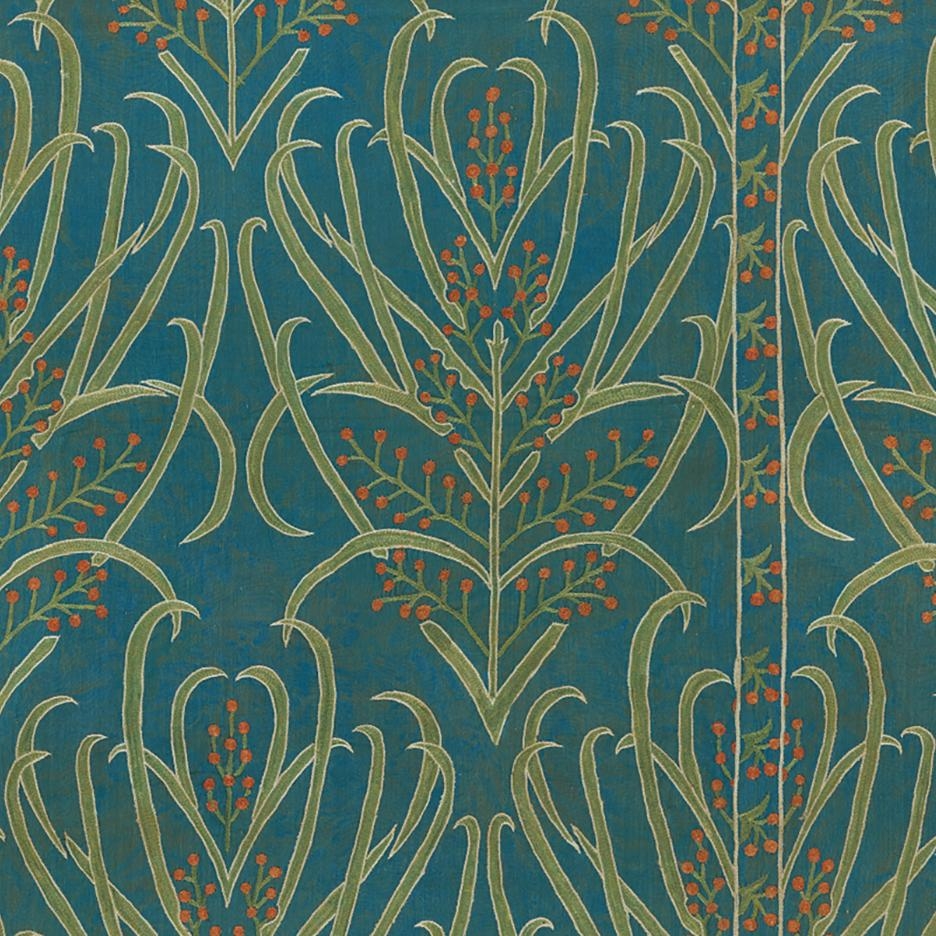 Teal Vines Suzani Wallpaper - Image 0