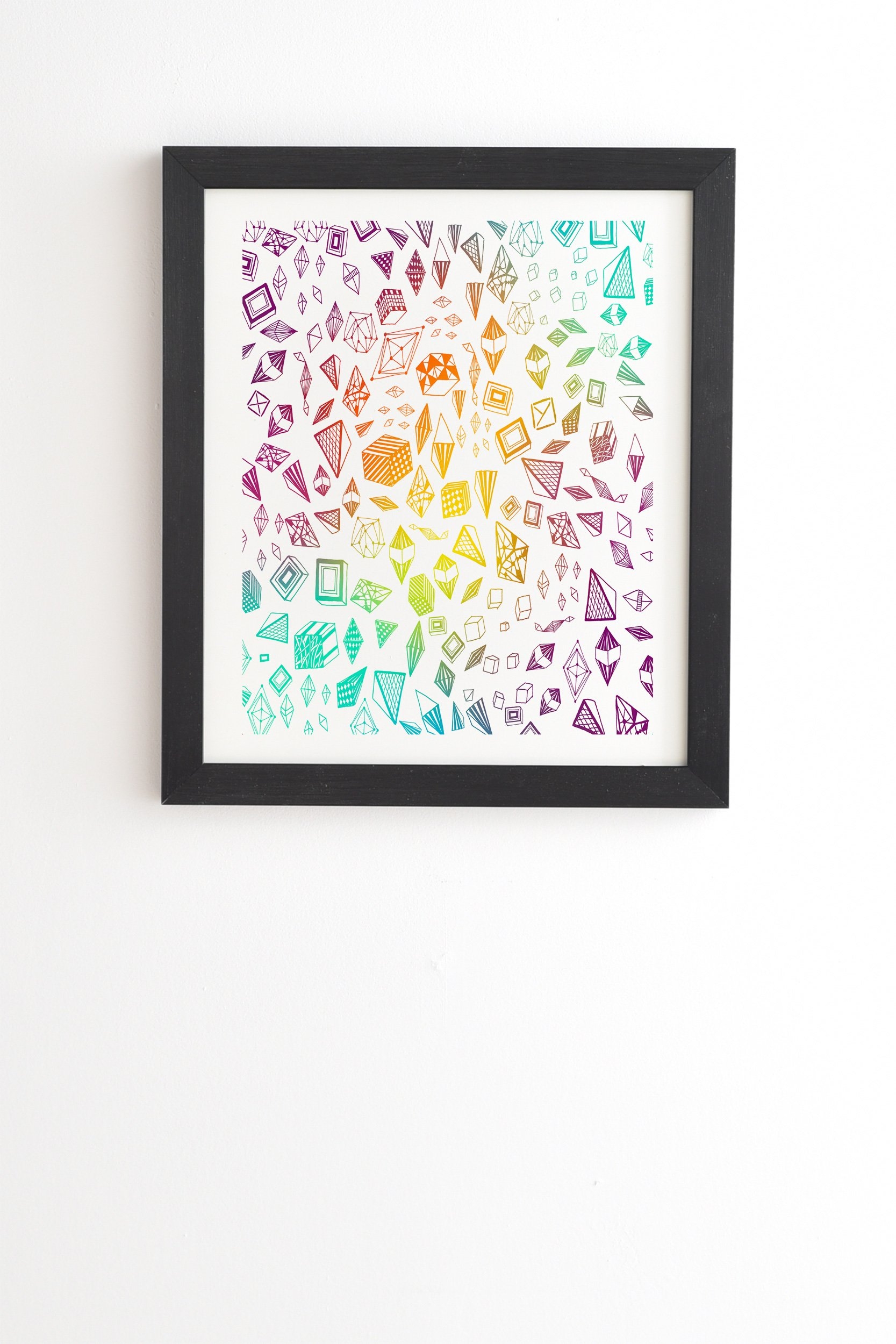 Iveta Abolina Colorful Crystals Black Framed Wall Art - 20" x 20" - Image 0