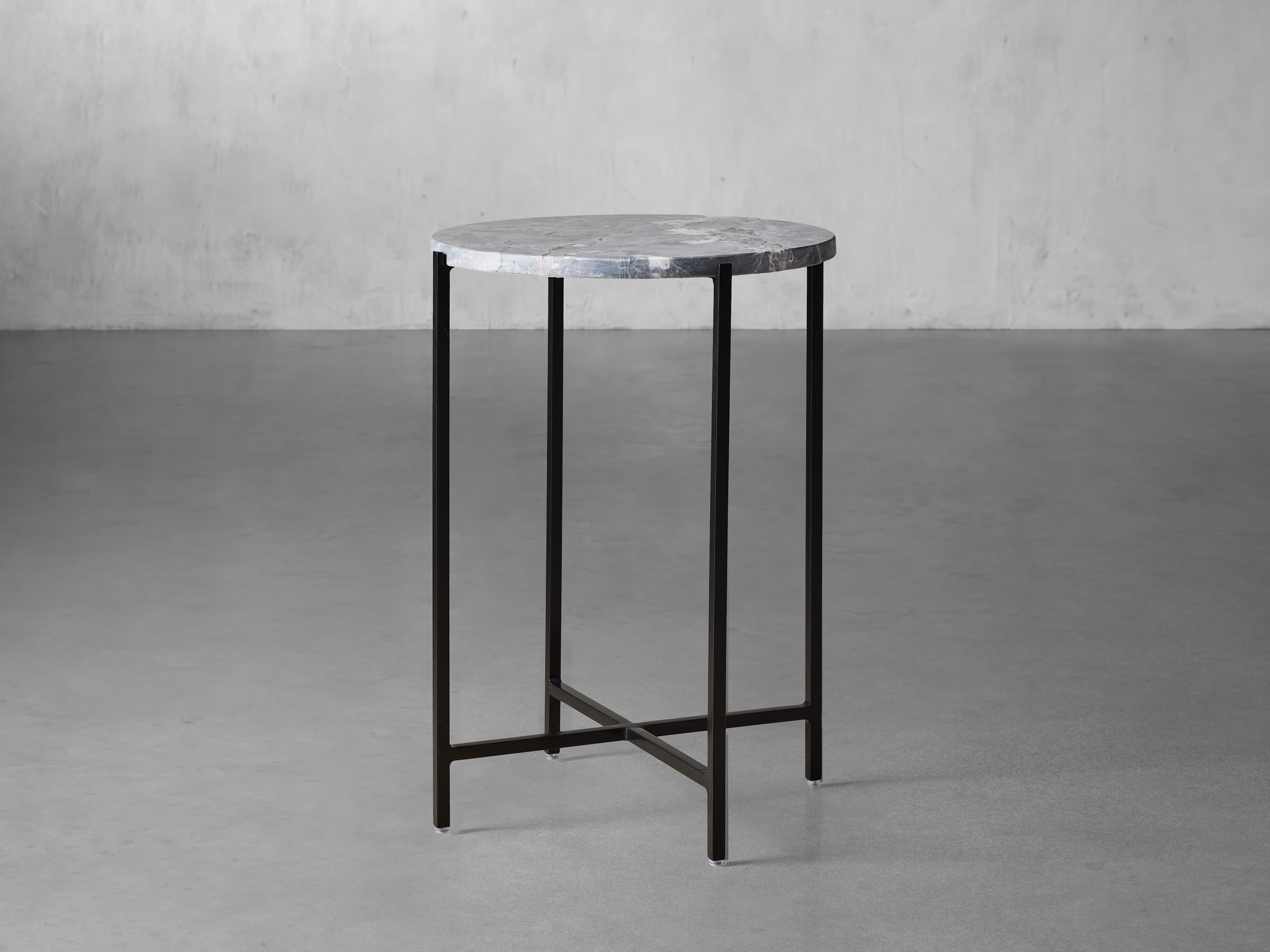 Ludlow Martini Table in Stone Gray  Grey Septarian - Image 0