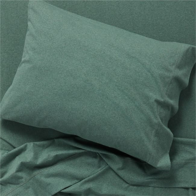 Comfy Tee Green 100% Organic Cotton Jersey Kids Twin Sheet Set - Image 0