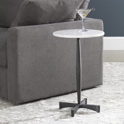 Lafontaine Marble Top Pedestal End Table - Image 0