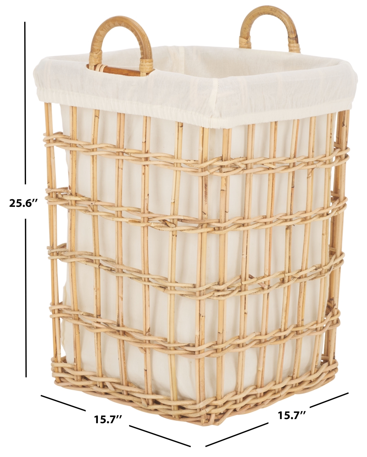 Runa Basket W/ Liner - White / Natural - Safavieh - Image 7