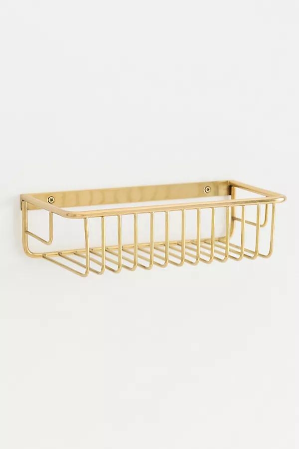 Wall-Mounted Brass Bath Caddy - Image 0