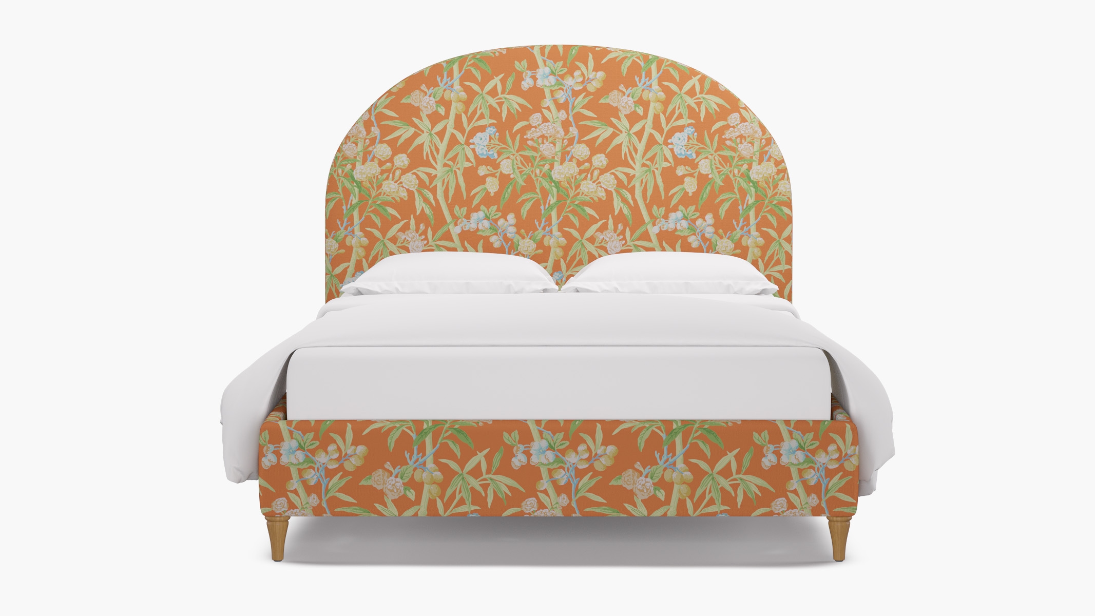 Demilune Bed, Mandarin Lanai, Natural Decorative Tapered Leg, King - Image 0