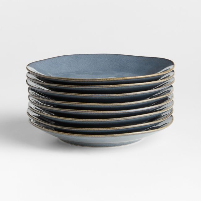 Marin Slate Blue Stoneware Salad Plates, Set of 8 - Image 0