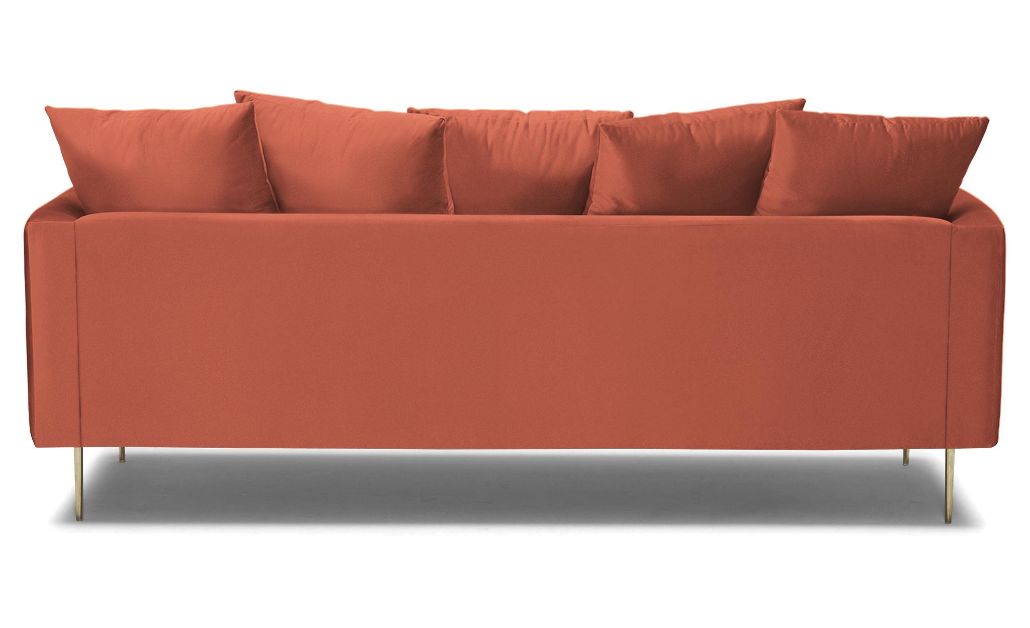 Orange Aime Mid Century Modern Sofa - Key Largo Coral - Image 4